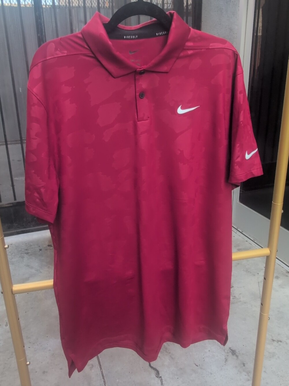 Men's Nike Golf Dri-FIT Vapor Graphic Polo Pomegranate Red/ Silver Size L NWT